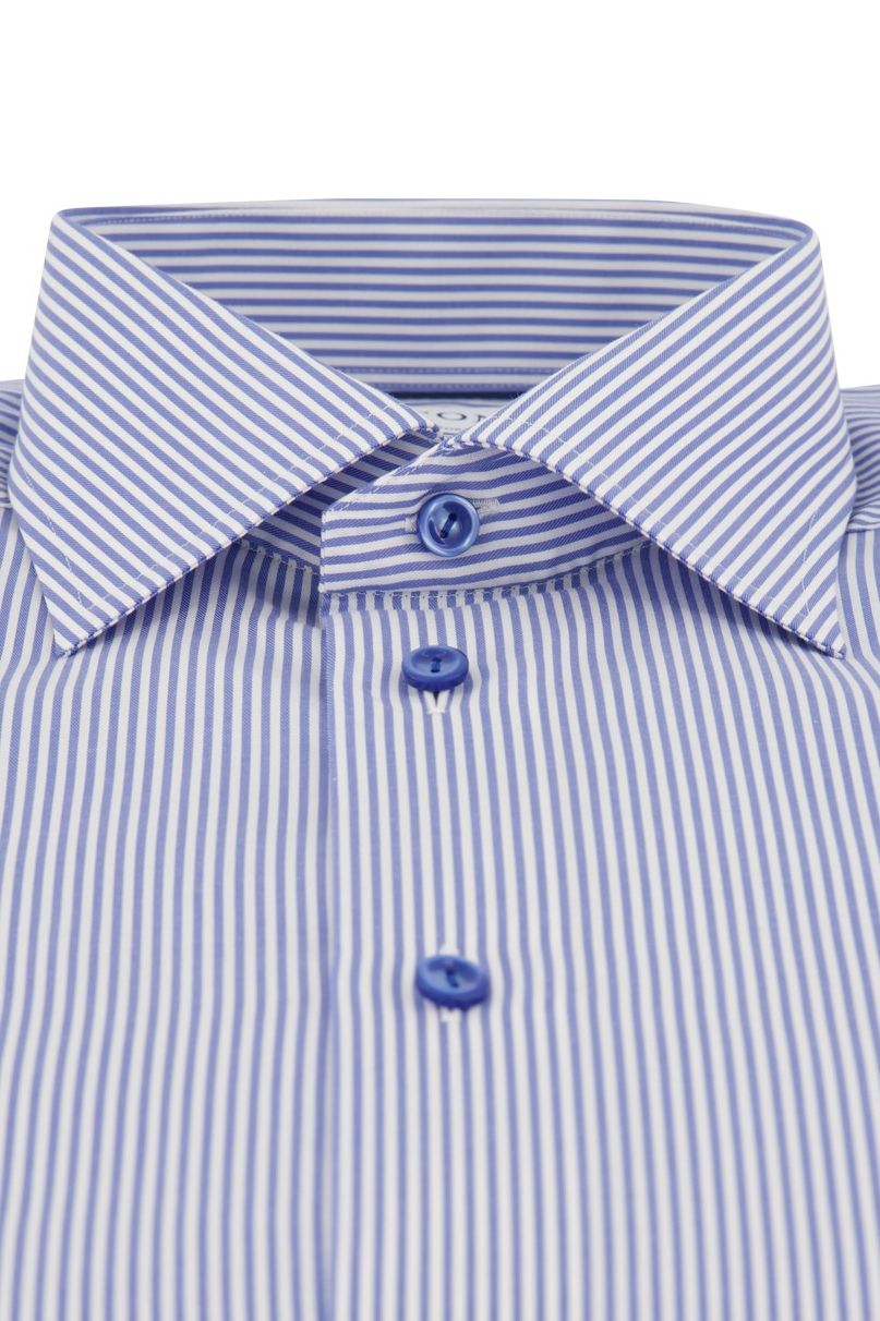 Eton business overhemd Contemporary Fit lichtblauw gestreept katoen normale fit