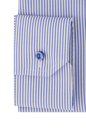 business overhemd Eton Contemporary Fit lichtblauw gestreept katoen normale fit 