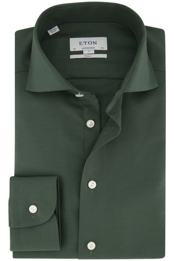 casual overhemd Eton groen effen normale fit 