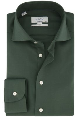 Eton casual overhemd Eton groen effen normale fit 