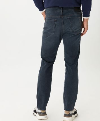 Brax jeans Chuck donkerblauw effen katoen zonder omslag