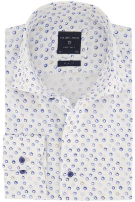 Profuomo Profuomo business overhemd  slim fit wit geprint katoen