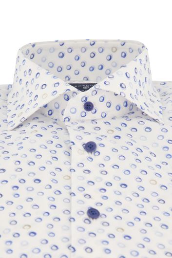 Profuomo business overhemd  slim fit wit geprint katoen
