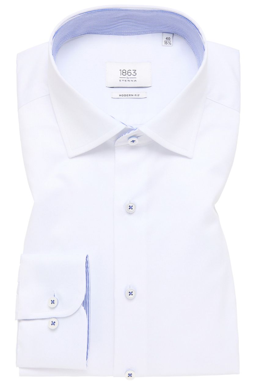 Eterna modern fit katoene overhemd wit