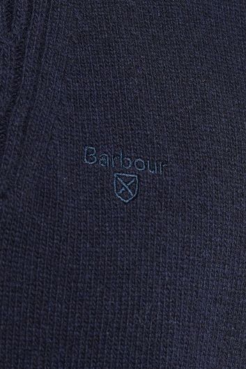 Barbour trui lamswol opstaande kraag blauw