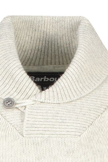 Barbour trui opstaande kraag grijs effen 100% merinowol normale fit