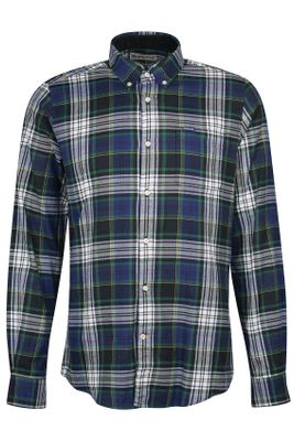 Barbour Barbour casual overhemd blauw geruit flanel normale fit
