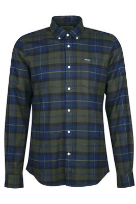 Barbour Barbour casual overhemd groen geruit flanel normale fit