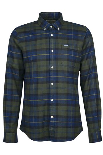 Barbour casual overhemd normale fit groen geruit flanel