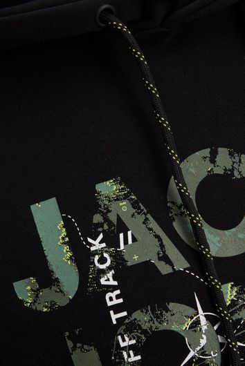 Jack & Jones sweater Plus Size zwart met groen logo