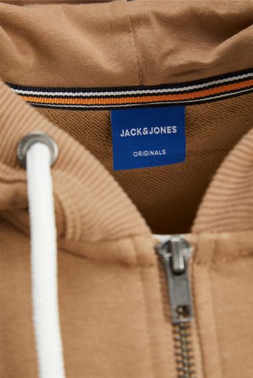 vest Jack & Jones camel effen rits