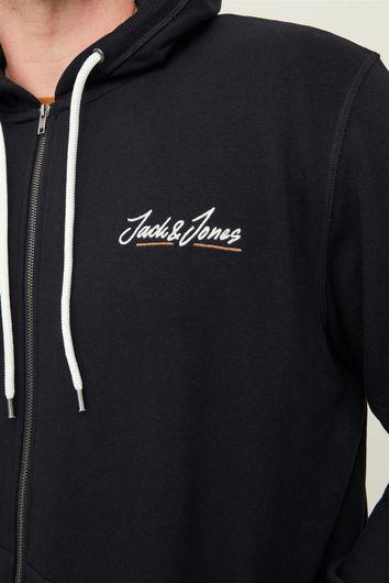 Jack & Jones vest Plus Size zwart rits effen 