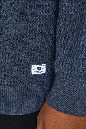Jack & Jones trui Plus Size ronde hals blauw effen katoen