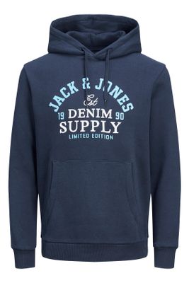 Jack & Jones Jack & Jones hoodie donkerblauw uni katoen 