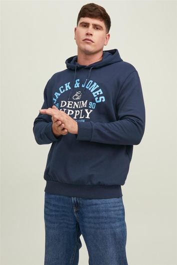 sweater Jack & Jones donkerblauw effen katoen 