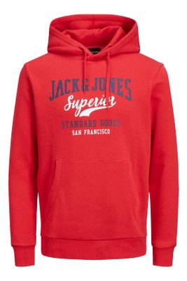 Jack & Jones Jack & Jones Plus Size sweater rood effen katoen 