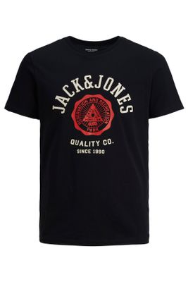 Jack & Jones Jack & Jones polo Plus Size zwart effen katoen normale fit Jack & Jones t-shirt Plus Size zwart effen katoen normale fit