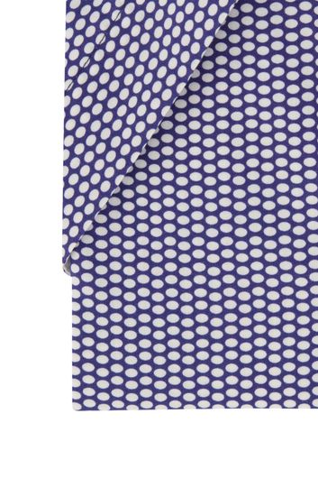 casual overhemd korte mouw Portofino paars geprint katoen wijde fit 