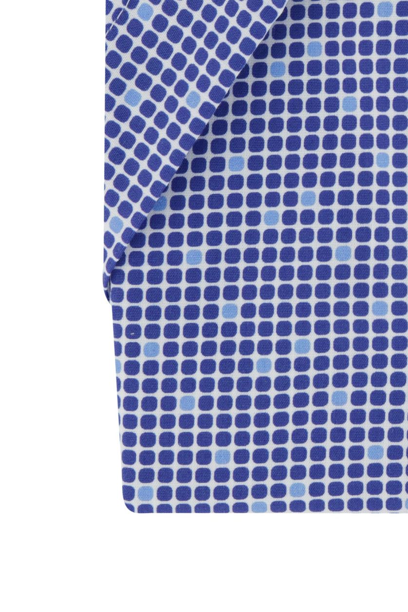 Portofino casual overhemd korte mouw  blauw met stippen print