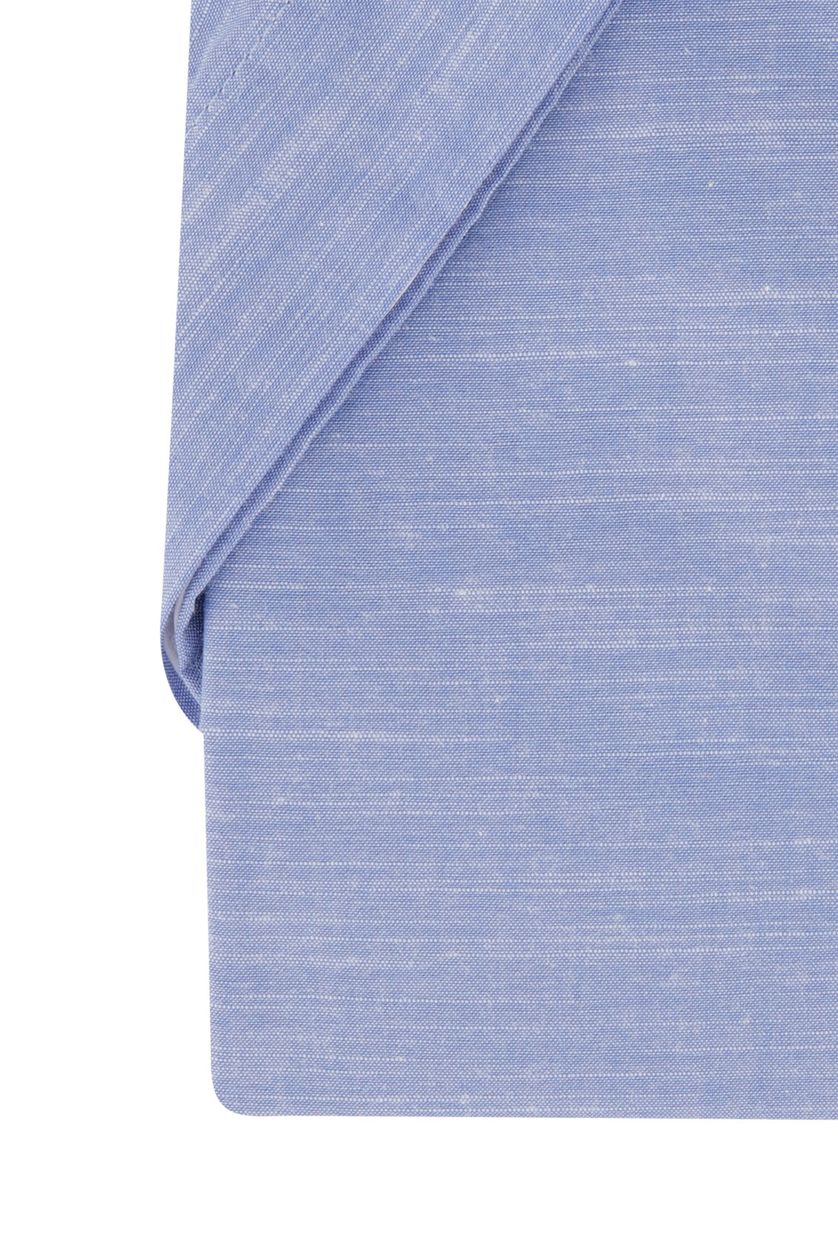 Portofino casual overhemd korte mouw blauw 100% katoen