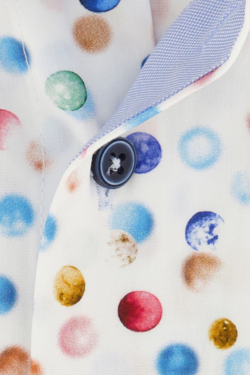 Portofino casual overhemd korte mouw wit met multicolor print
