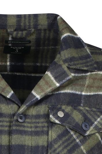Butcher of Blue casual overhemd normale fit groen geruit flanel