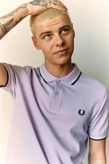 Fred Perry polo  normale fit paars effen katoen