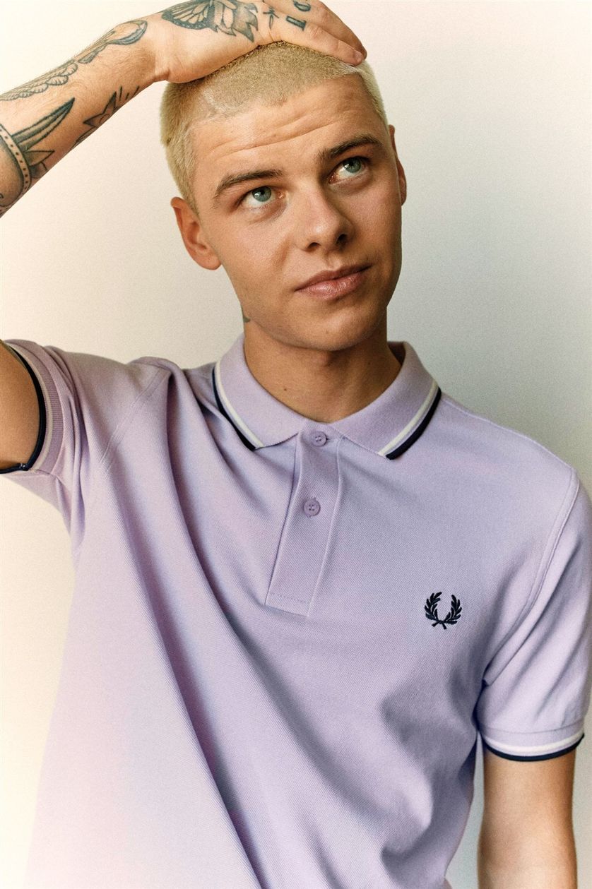 Fred Perry polo  paars effen katoen normale fit