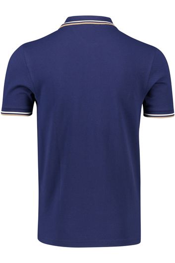 Poloshirt Fred Perry normale fit donkerblauw effen katoen