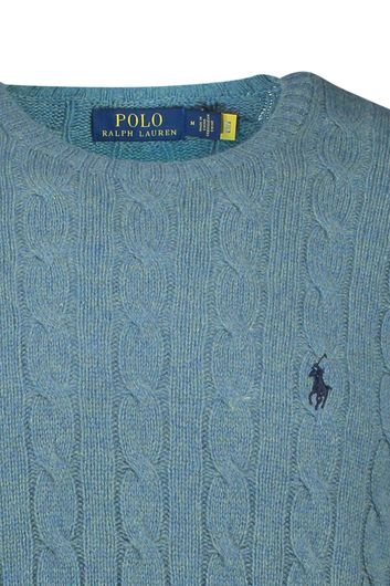 trui Polo Ralph Lauren blauw effen katoen ronde hals 