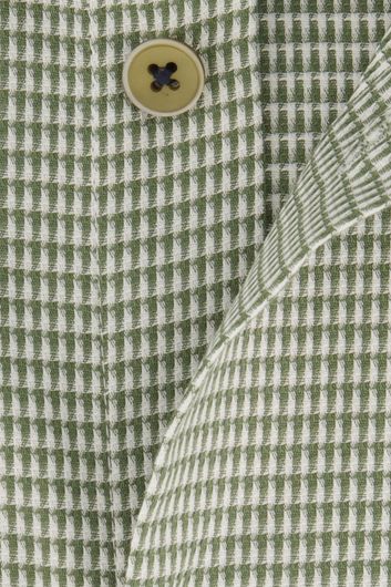 business overhemd Ledub groen geruit katoen normale fit 