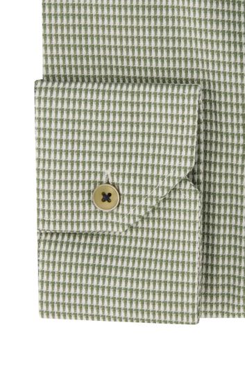 business overhemd Ledub groen geruit katoen normale fit 
