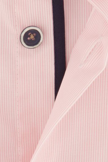 Ledub business overhemd normale fit roze gestreept katoen