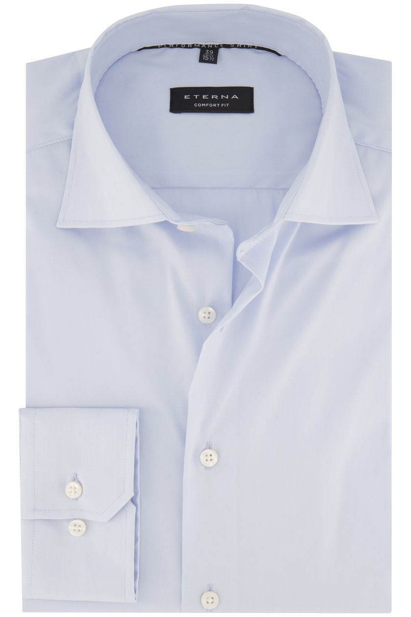 Eterna business overhemd Comfort Fit lichtblauw effen synthetisch wijde fit