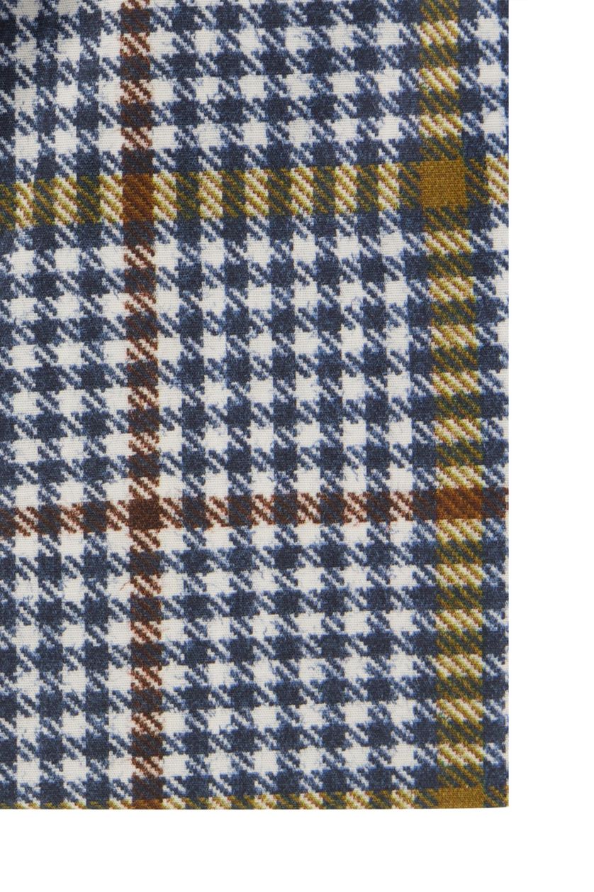 Eden Valley casual overhemd mouwlengte 7 donkerblauw geruit katoen normale fit