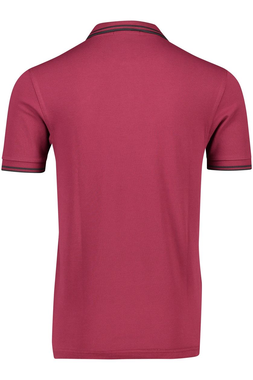 Fred Perry polo bordeaux effen katoen 2 knoops normale fit
