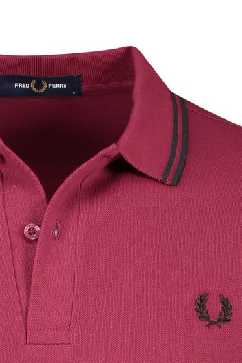 Fred Perry polo 2 knoops normale fit bordeaux uni katoen