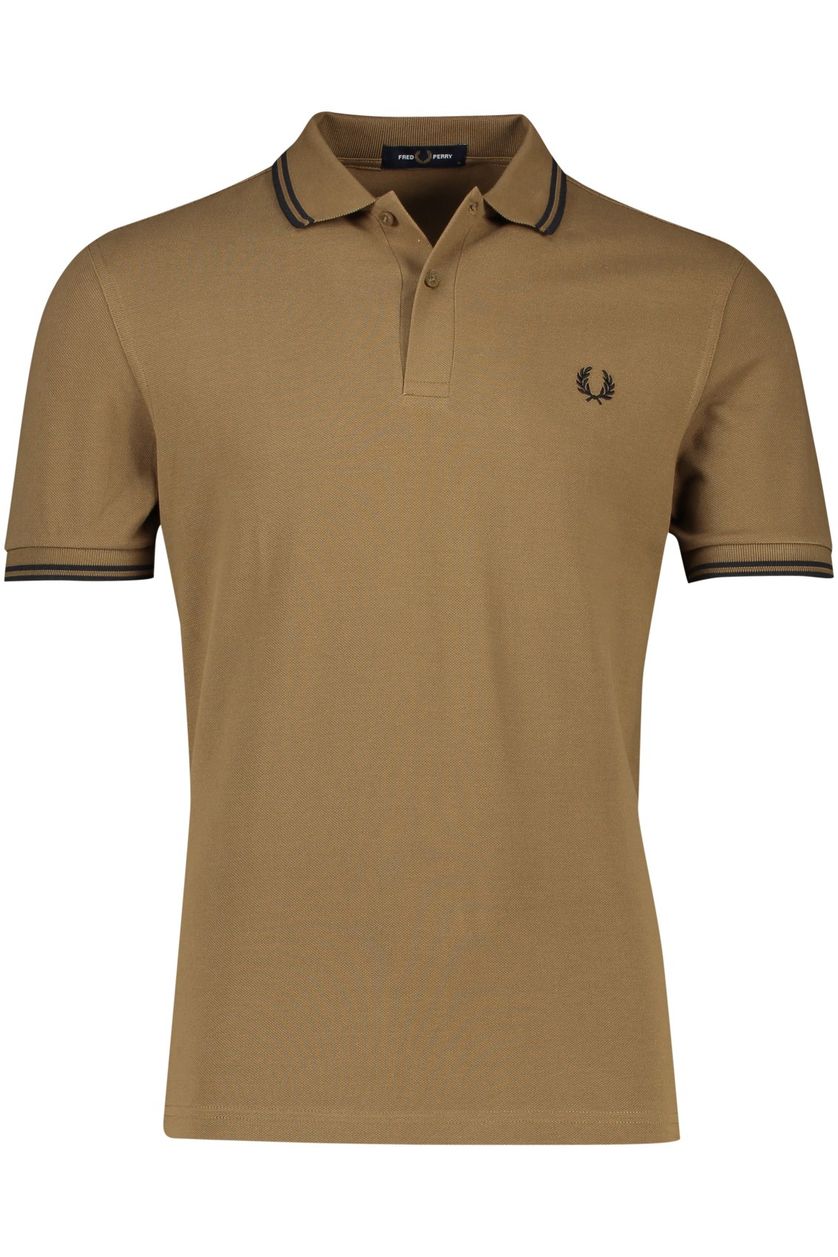 Fred Perry polo bruin effen katoen normale fit