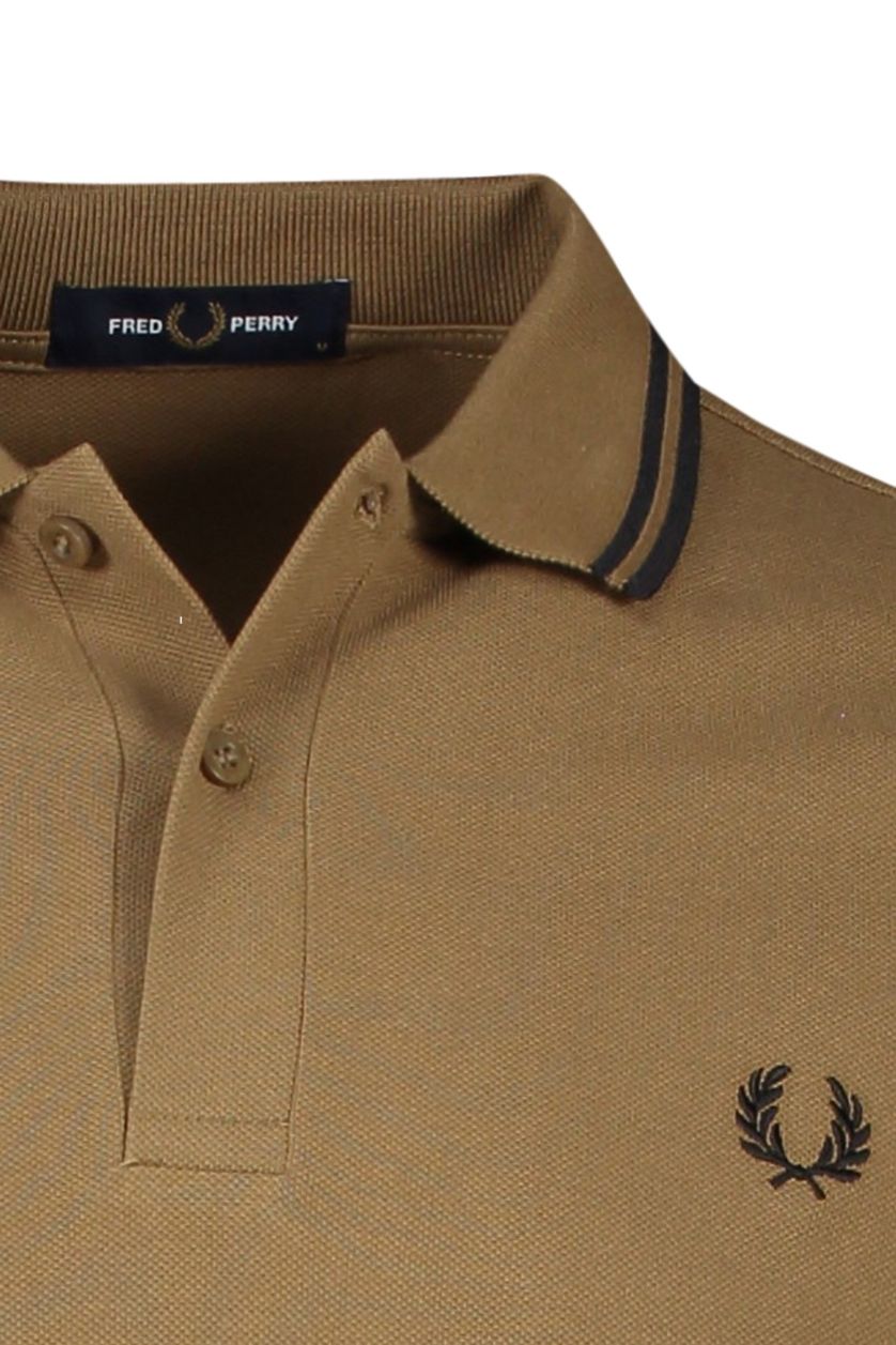 Fred Perry polo bruin effen katoen normale fit