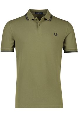 Fred Perry Fred Perry polo normale fit olijfgroen effen katoen