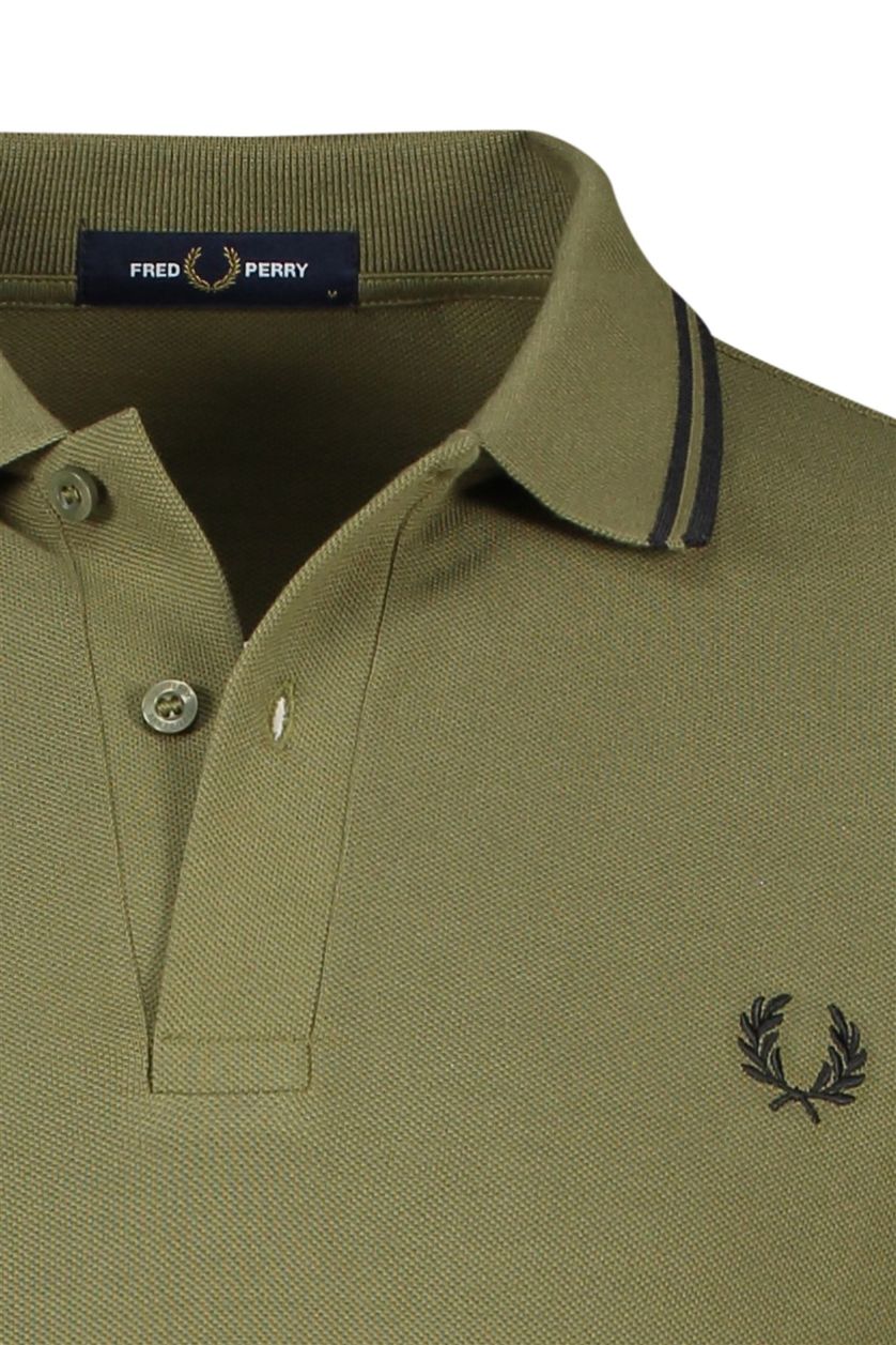 Fred Perry polo groen 2 knoops effen katoen normale fit