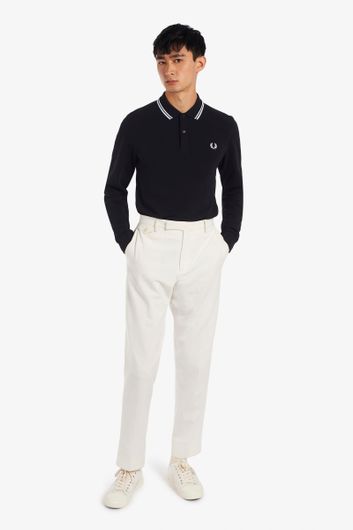 Fred Perry polo lange mouw met logo normale fit zwart