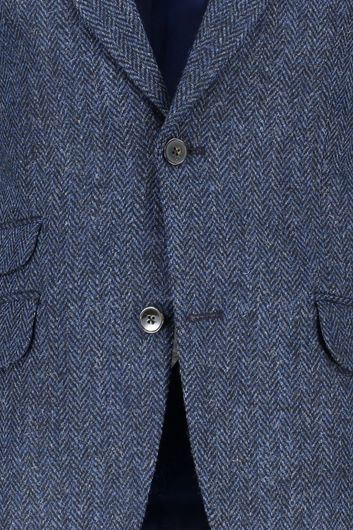 Wellington of Bilmore colbert donkerblauw gemêleerde wol normale fit 