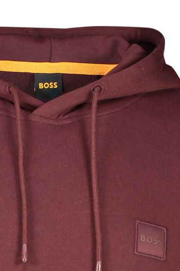 Hugo Boss sweater hoodie bordeaux effen katoen