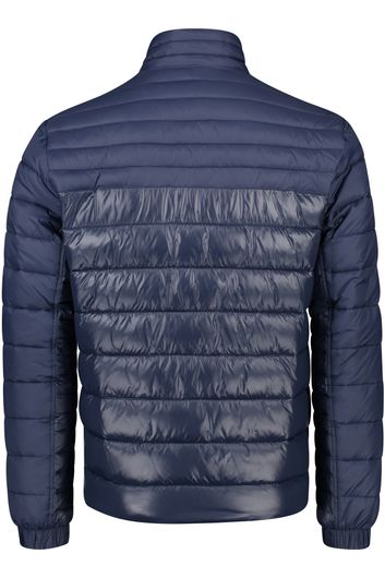 Hugo Boss winterjas gewatteerd donkerblauw effen rits normale fit 