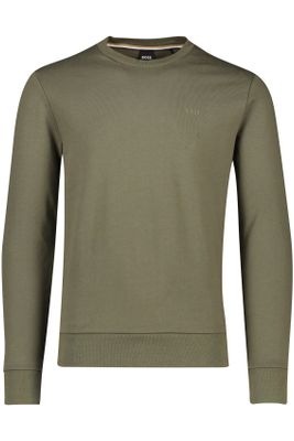 Hugo Boss sweater Hugo Boss groen effen katoen ronde hals 
