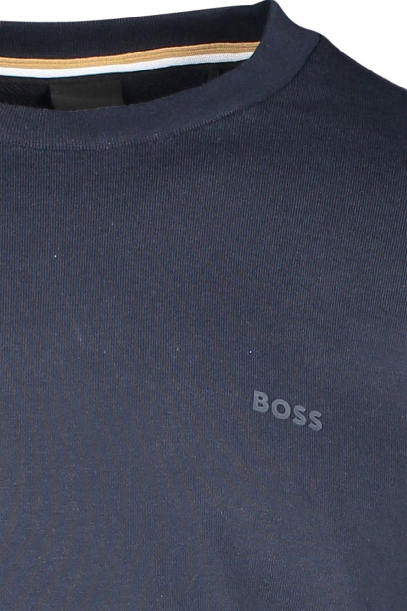 Hugo Boss sweater donkerblauw ronde hals met logo