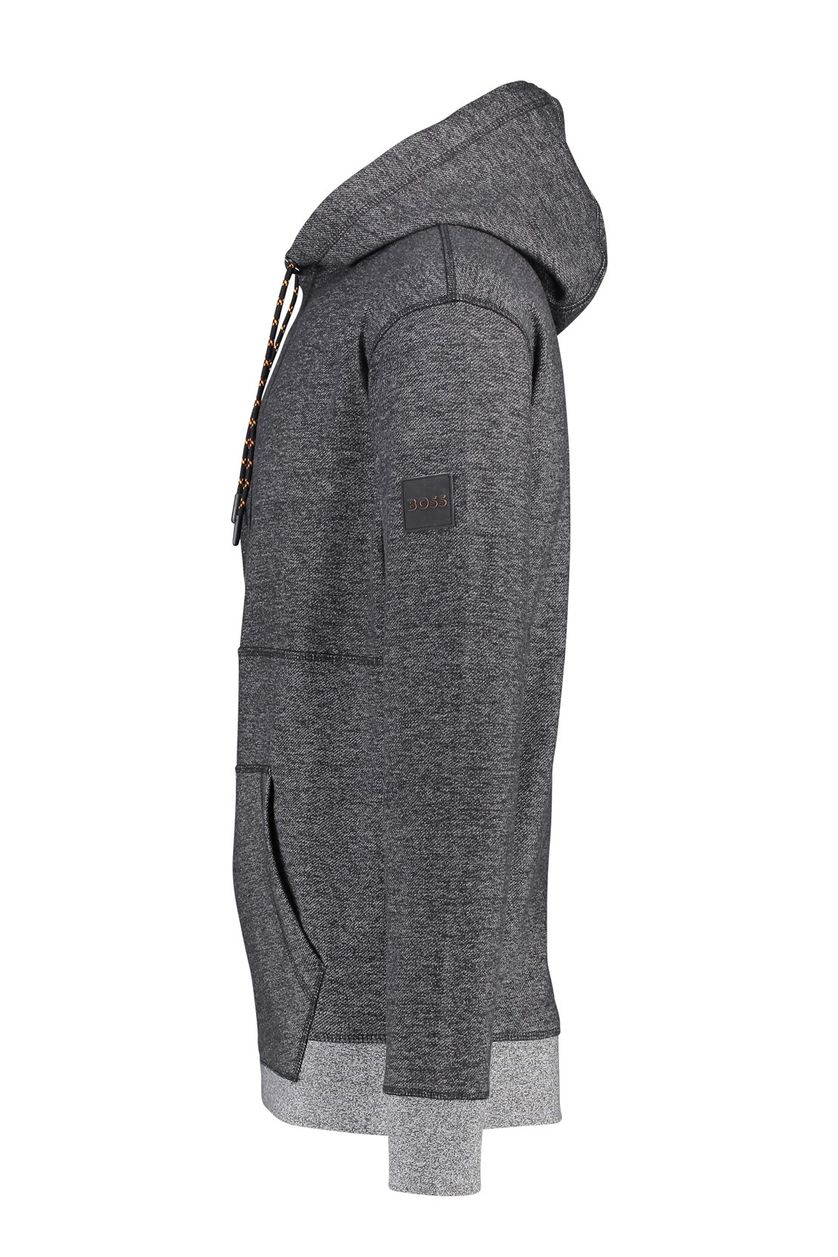 Hugo Boss sweater grijs effen katoen hoodie 
