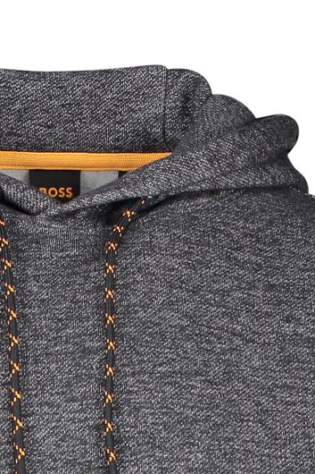 sweater Hugo Boss grijs effen katoen hoodie 