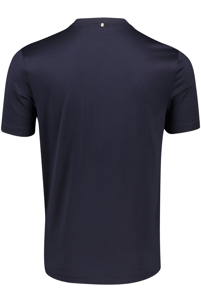 Hugo Boss t-shirt blauw effen katoen normale fit